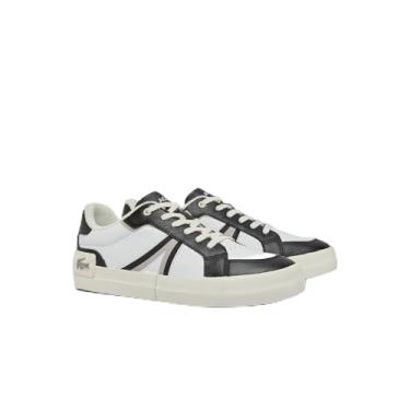 Imagem de Lacoste Tênis masculino L004, Branco/preto, 43