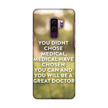 Imagem de Amzer Capa traseira rígida de encaixe slim fit com cabo USB tipo C e kit de limpeza de tela para Samsung Galaxy S9 Plus - citação médica 2 cores HD, capa traseira ultra leve