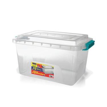 Imagem de Caixa Organizadora Transparente 19 Litros Com Tampa e Travas 2173 Erca