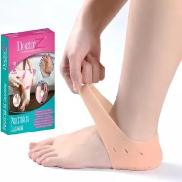 Imagem de Par Meia De Calcanhar Palmilha Silicone Gel Ortopédica Calcanheira Para Fascite Facite Plantar Esporão Pés Macios Hidratante
