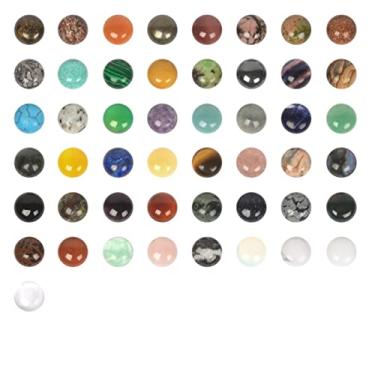 Imagem de Lote de atacado 24 peças multicoloridas 16 mm cabochão de cabine redonda para fabricação de joias