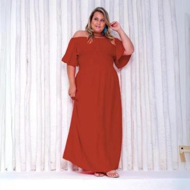 Imagem de Vestido Longo Plus Size Elegante E Confortável Tamanho Grande Do G3 Ao
