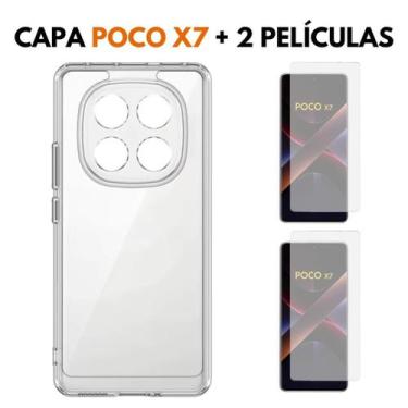 Imagem de Capa Capinha Silicone + 2 Películas de Vidro 3D Para Poco X7 - Generic