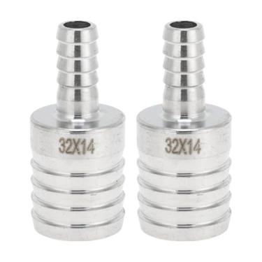 Imagem de Hihaha Acessórios de mangueira de aço inoxidável 304 1,3 x 35/162.6 cm redutor de emenda para ar, água, óleo, gás, combustível, 2 peças, tom prateado