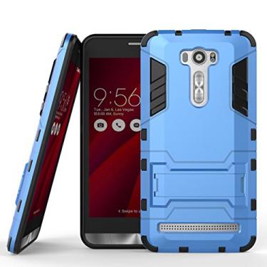 Imagem de Capa para Asus ZenFone 2 Laser ZE601KL (6 polegadas) 2 em 1 à prova de choque com recurso de suporte, capa protetora híbrida de camada dupla Armor Defender (azul)