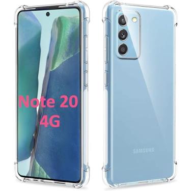 Imagem de USTIYA Capa para Samsung Galaxy Note 20 Uso Resistente, Bumper Absorção Choques em TPU Transparente Protector Câmera Espessamento nas Quatro Pontas da Carcasa