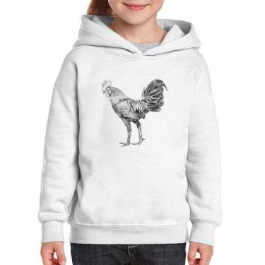 Imagem de Moletom Infantil Galo Desenho - Foca na Moda, Branco, 14