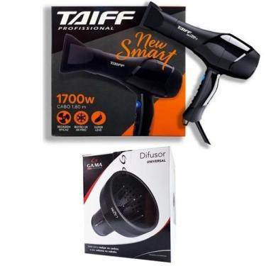 Imagem de Kit - secador de cabelo profissional taiff new smart 1700w 127v + difu