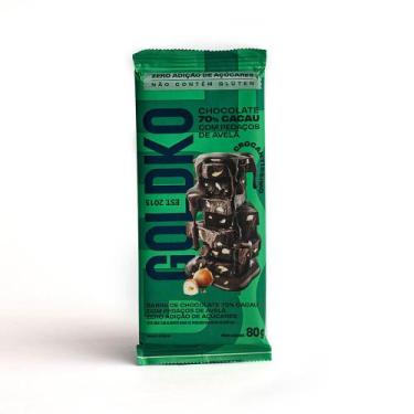 Imagem de Barra de chocolate 70% cacau com avelãs zero adição de açúcares 80g - 