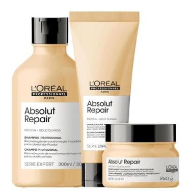 Imagem de Kit Abs Repair Gold Sh 300ml + Cond 200ml + Masc 250ml - Loreal Profis