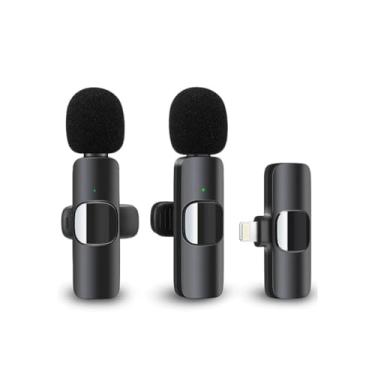 Imagem de Microfone de Lapela Sem Fio, Transmissor para 2 Microfones, Compatível para iPhone, Redução de Ruído, Ideal para gravações, entrevistas, vlogs e redes sociais