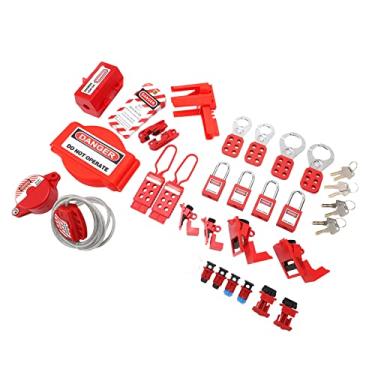 Imagem de Padlock, Kit de Marcha de Bloqueio do Circuito Com Caixa de Ferramentas para Aplicações de Travamento Elétrico, Adequado para Marcação de Travamento, Equipamentos de Segurança, Resistência à Alta