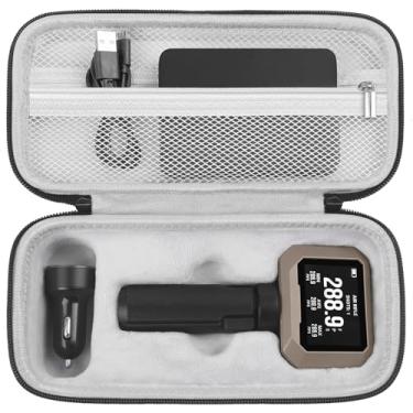 Imagem de SKIDAYO Estojo de transporte para cronógrafo Garmin Xero C1 Pro, organizador embutido com bolso de malha para cabo USB, pano de limpeza, adaptador de carregamento USB (cinza, apenas estojo de