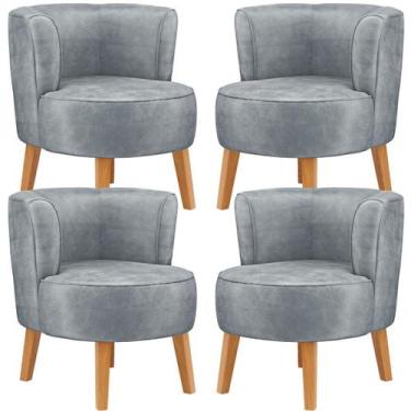 Imagem de Conjunto 4 Cadeiras Estofadas para Sala de Espera Confortavel Tecido V