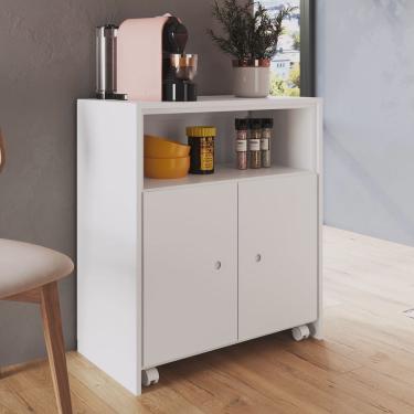 Imagem de Balcão Organizador Multiuso com Mesa Removível e Rodízios Funcionale Art In Móveis