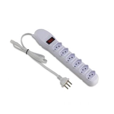Imagem de Filtro de Linha 6 Tomadas Tripolar 80CM Bivolt Branco - Force Line