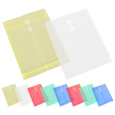 Imagem de jojofuny 10 Peças De Pasta De Documentos Transparente Pp Organizador De Arquivo A4 Com Fecho De Cordão Envelope De Arquivo Transparente À Prova D'Água De Capacidade Para Uso Em