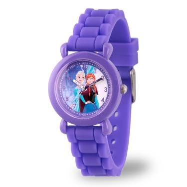Imagem de DISNEY Relógio Frozen para crianças, Roxa, Relógios de silicone de plástico Frozen 2 - caixa roxa/pulseira de silicone roxa