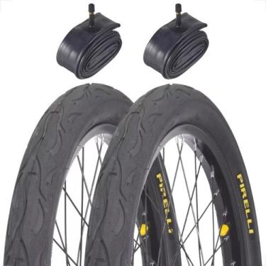 Imagem de Par Pneu Bicicleta Pirelli Balão Tornado Tipo Flame Aro 24 x2.125 + Ca