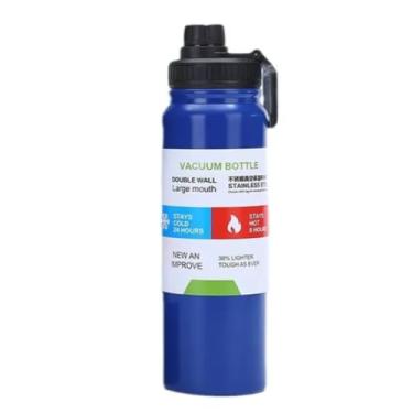 Imagem de Garrafa Térmica Squeeze Inox 800ml Com Alça Água (Azul)