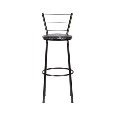 Imagem de Banqueta Alta Flex com Encosto 3 Ferrinhos Removível Aço Tubular Cozinha Americana Área de Lazer (FLORAL PRETO)