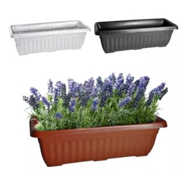 Imagem de Floreira de Jardim e Decoração/Horta em casa Cachepô Retangular Vaso de Planta - COR: MARROM