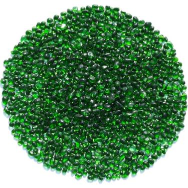 Imagem de QYGL Pedras de vidro do mar - pedras preciosas verdes de vidro transparente - perfeitas para pedras de aquário, cascalho de tanque de peixes, enchimentos de vasos, artesanato DIY e decoração de casa