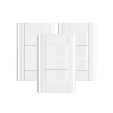 Imagem de Interruptor Triplo C/ Placa 4x2 Fame Modulare - Kit 3 Un, Branco