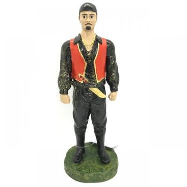 Imagem de Escultura Cigano Preto e Vermelho 25 cm em Resina - Lua Mística - 100%