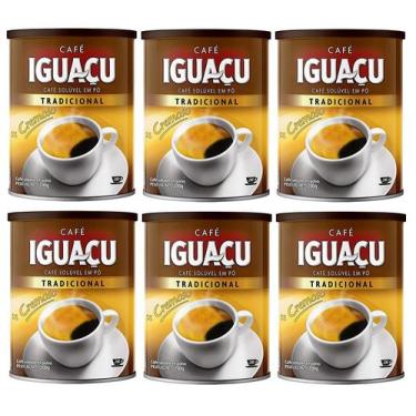 Imagem de 6 Café Solúvel IGUAÇU Cremoso TRADICIONAL Em Pó 200g Lata