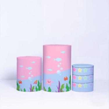 Imagem de Trio de Capa Cilindro para Festa Infantil Veste Fácil C/elástico Bebê Tubarão