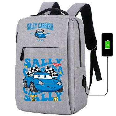 Imagem de Mochila Infantil USB Escolar, Estampa de Carros para Escola Trabalho F