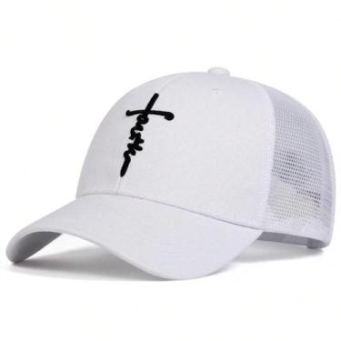 Imagem de Boné de Beisebol Unissex Ajustável - Bordado com Cruz - Protetor Solar