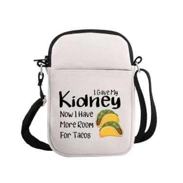 Imagem de G2TUP Kidney Donor Gift I Gave My Kidney Bolsa tiracolo Tacos Lover Bolsa de viagem Transplante Renal Presente de Apreciação, I Gave My Kidney P