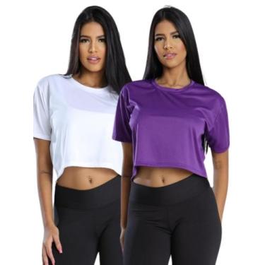 Imagem de Kit 2 Cropped Dry Feminino Blusa Camiseta Academia - Jinkingstore, Bra