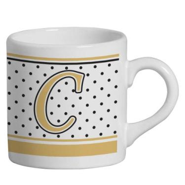 Imagem de Caneca Small Alfabeto Poá Branco 180ml - Cerâmica Regina
