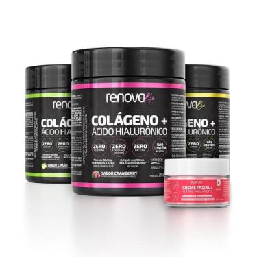 Imagem de 3 Potes Colágeno Verisol Renova Be + 1 Creme Facial Retinol