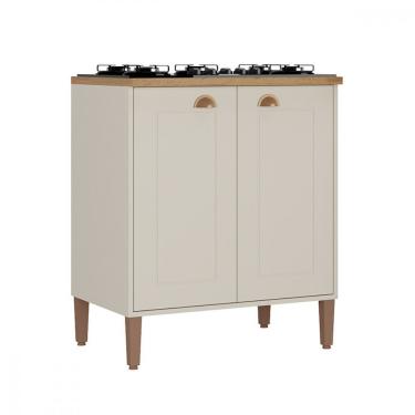Imagem de Balcão Para Cooktop 4 Bocas Tunisia Off White Com Canelato