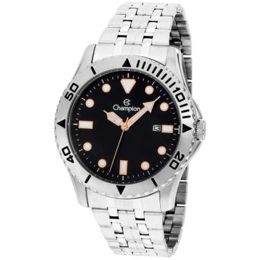Imagem de Relógio Champion Masculino Prata Aço Preto Ca31560t