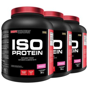 Imagem de Kit 3X Iso Protein 2Kg Morango - Bodybuilders