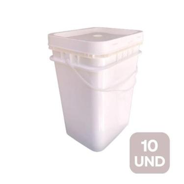 Imagem de Balde Retangular 20L Hermético Alimentício 10 Und - Nastripack