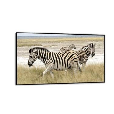 Imagem de SDYJ6GSW Imagens de animais preto e branco para decoração de parede Zebra África imagens selvagens impressão imagem de cavalo tela pintura de parede zebra decoração de parede para sala de estar 50 x