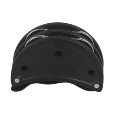 Imagem de TTETTZ Pandeiro de pé, percussão, com tira elástica com sinos de metal, instrumento musical para festas, concertos, acessório, instrumento, Preto