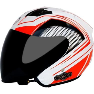 Imagem de Capacete Bluetooth Para Motocicleta Capacete Retro 3/4 Half Helmet Com Microfone Bluetooth Alto-falantes Duplos Embutidos Aprovado Pela Ece, E, XL