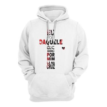 Imagem de Moletom Flanelado Cristão Canguru Blusa De Frio Gospel Cruz - Core Bas