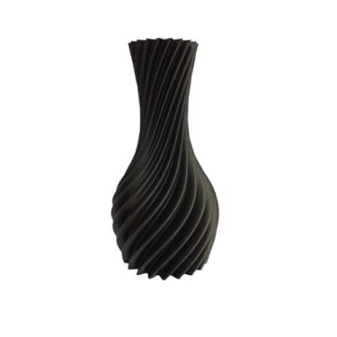Imagem de Vaso Decorativo Espiral, Design Moderno, Preto, para Flores Artificiais, Decoração de Sala