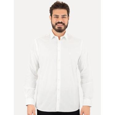 Imagem de Camisa Dudalina Masculina Slim Tricoline Lisa Stretch Branca, XL/GG