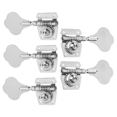 Imagem de DIAO79NI 3L2R Conjunto de afinadores de baixo vintage de engrenagem aberta para afinação de cabeça de máquina, mão esquerda e direita para substituição de baixo Jazz Precision P, cromado