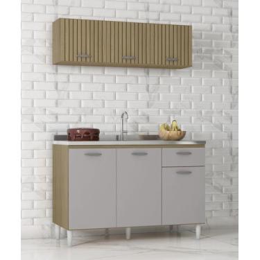 Imagem de Kit de Cozinha Alice 120m com Balcão Para Pia Sem Tampo/Cuba - Damasco