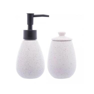 Imagem de Conjunto Para Banheiro Em Cerâmica Granilite Com 2 Peças Wolff Branco